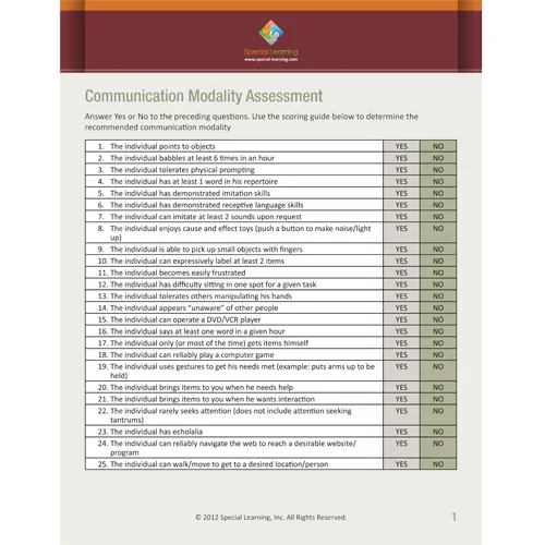 Communication Modality Assessment